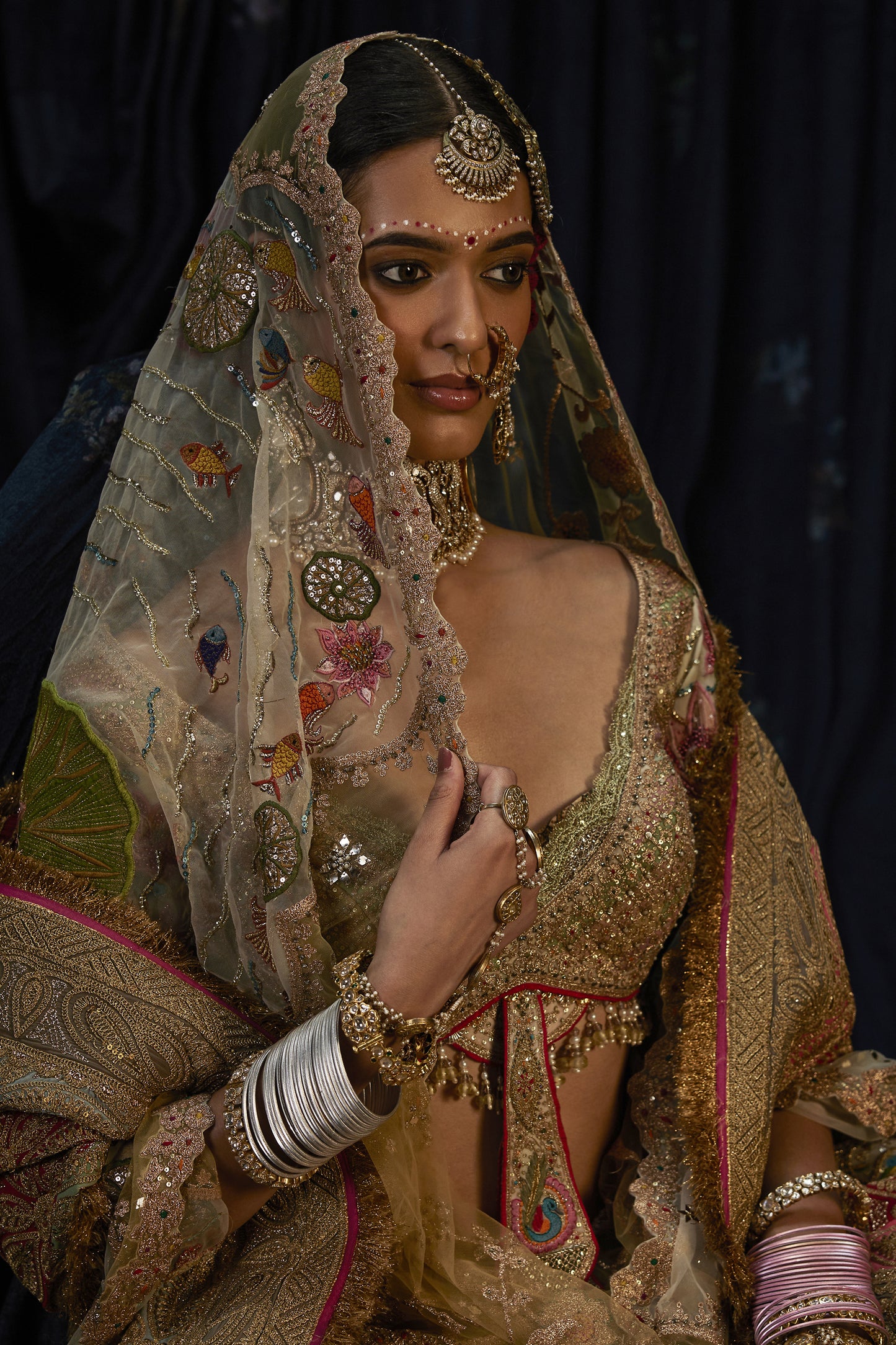 Ivory Efflorescence Lehenga