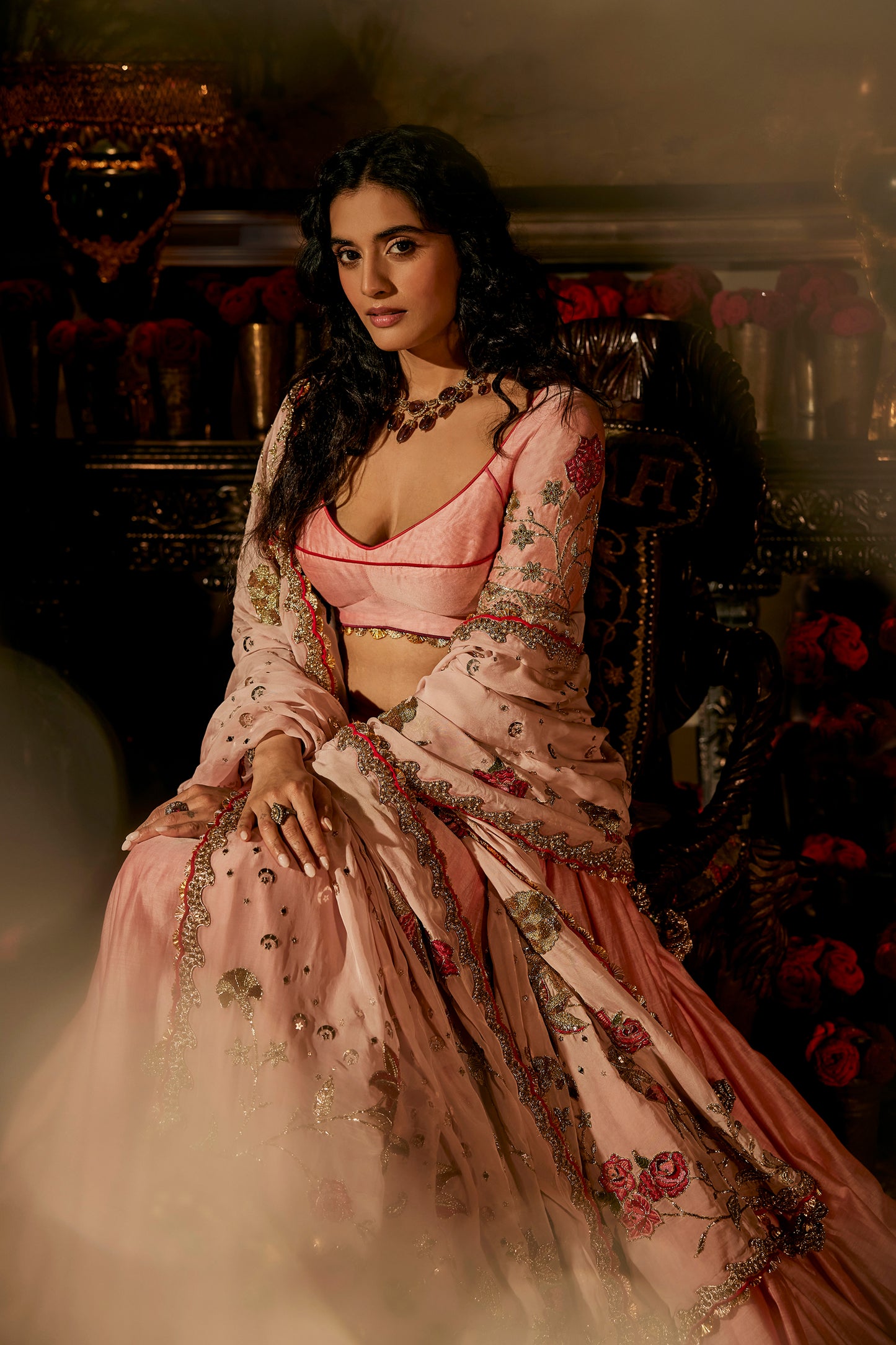 Soft Pink Silk Lehenga