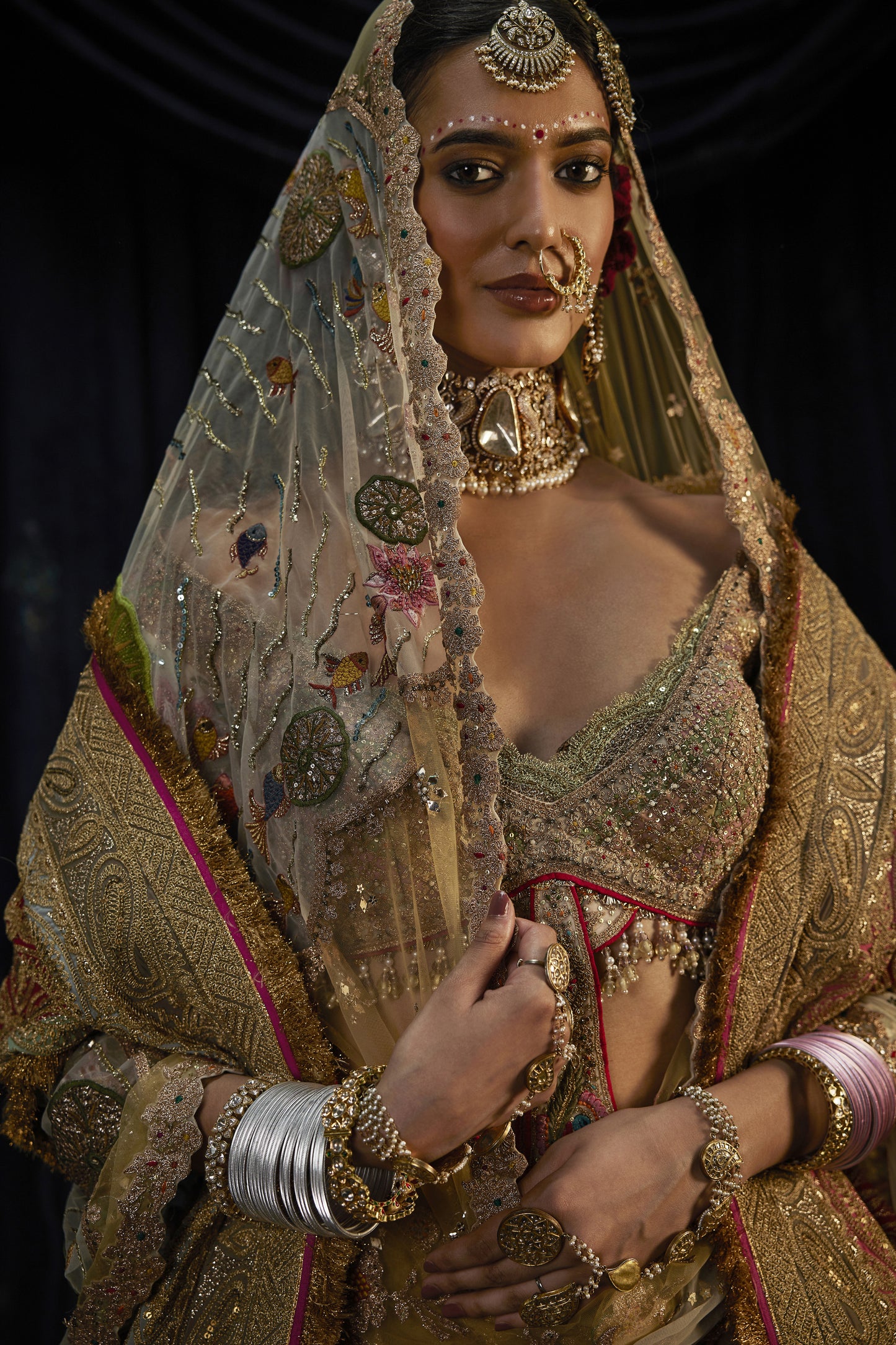 Ivory Efflorescence Lehenga