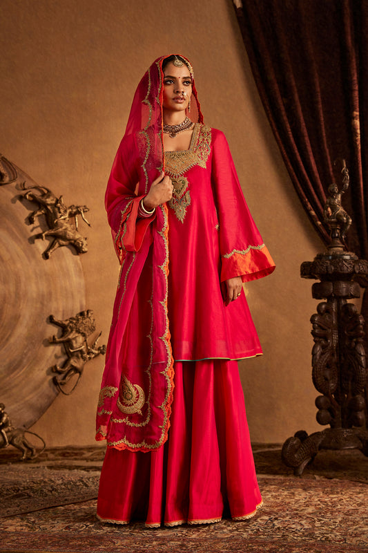 Magenta Sharara Set