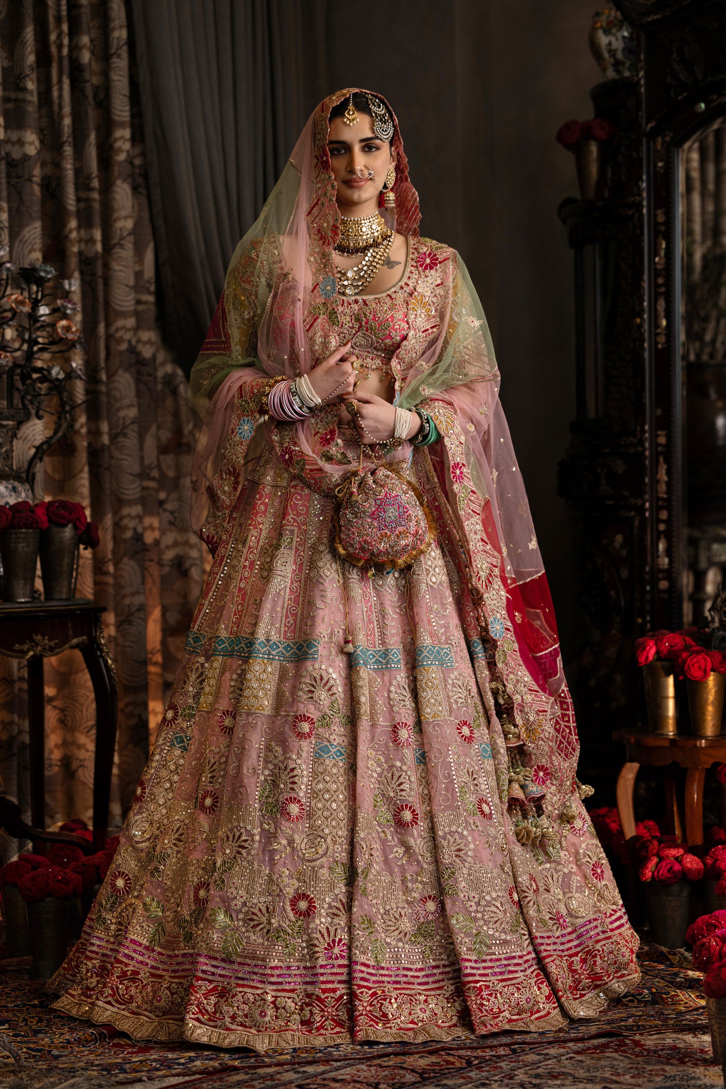 Rose Pink Tulle Lehenga