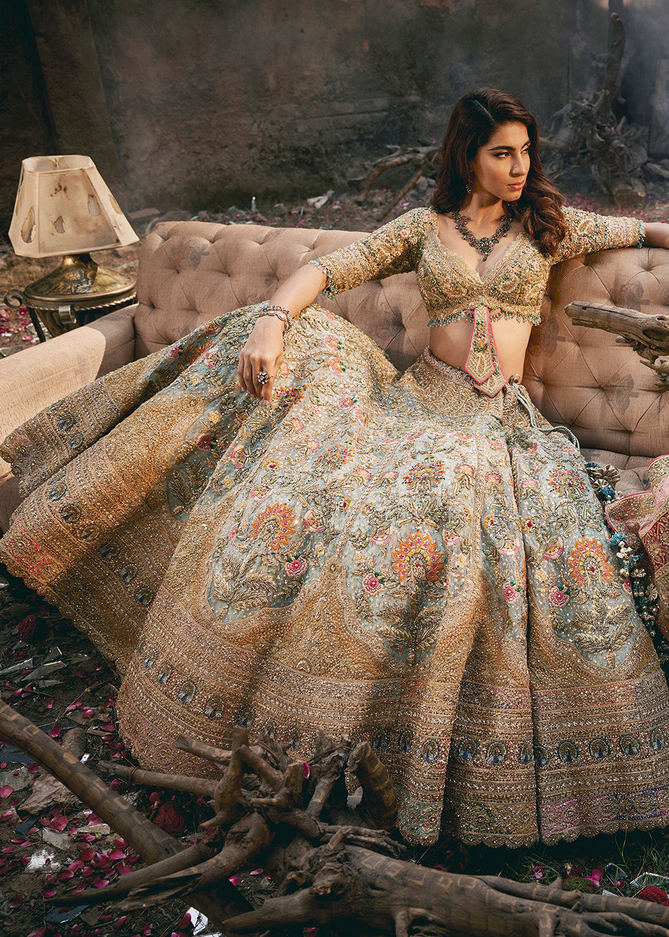 Ice Blue Bouquet Lehenga