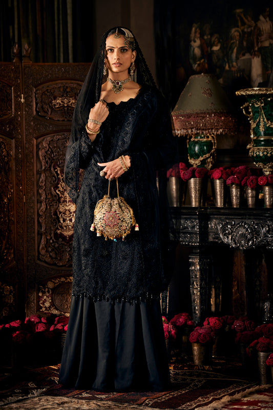 Black tulle sharara