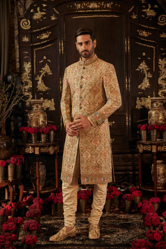 Ivory Mughalesque Sherwani