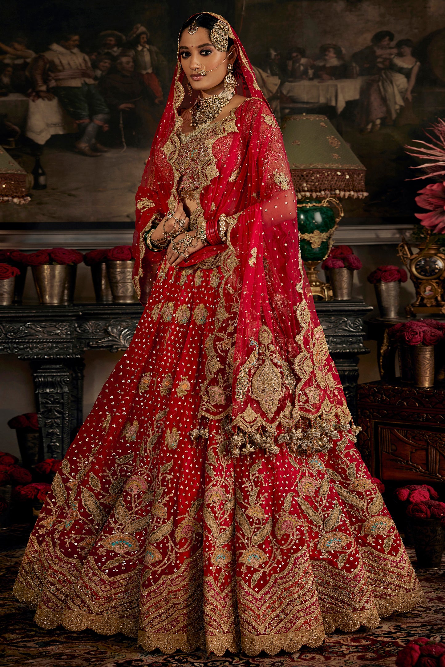 Red Lotus Lehenga