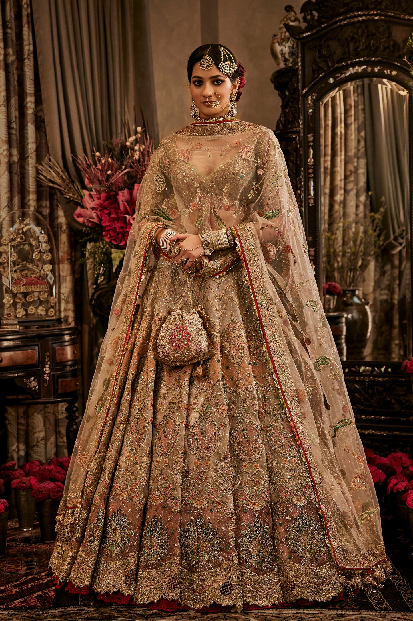 Blush Pink Tulle Lehenga