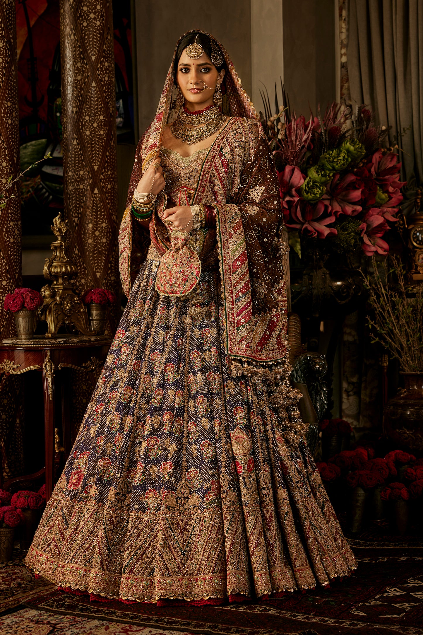 Deep Navy Blue Lehenga