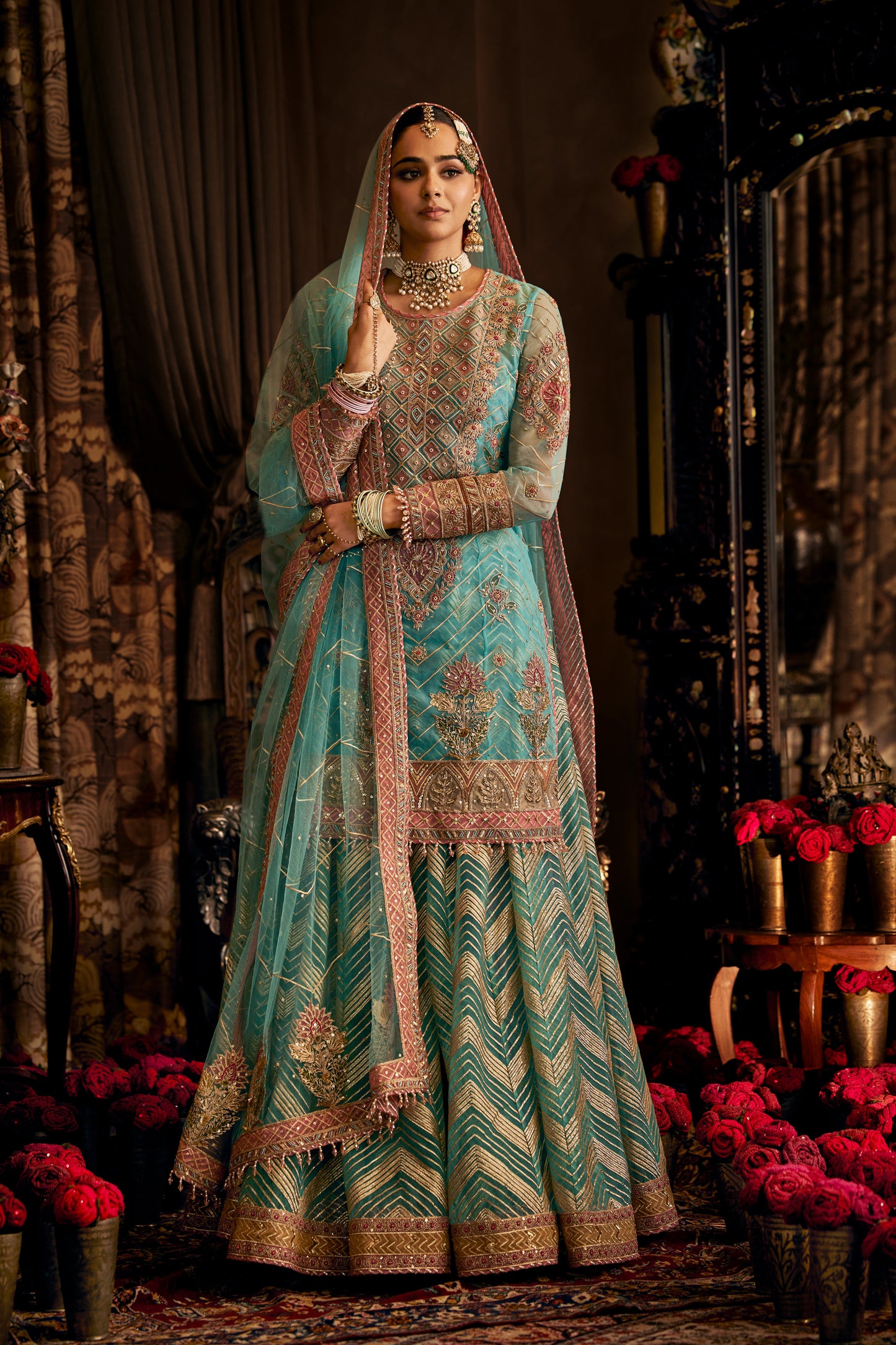 Turquoise Tulle Sharara