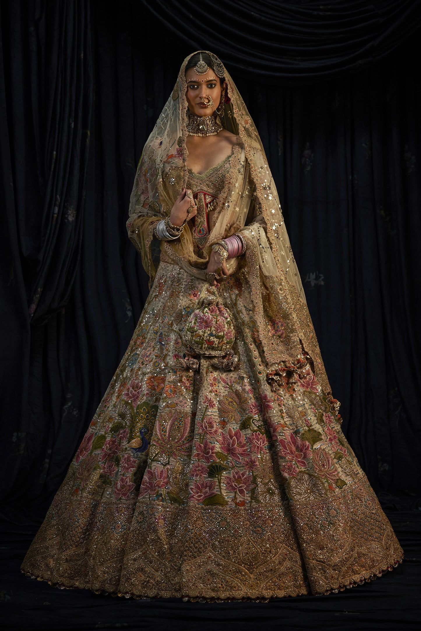 Ivory Efflorescence Lehenga