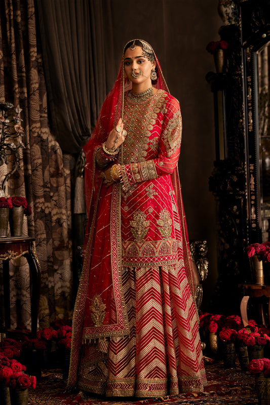 Crimson Red Tulle Sharara