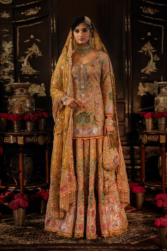 Mustard Gold Kurti Sharara