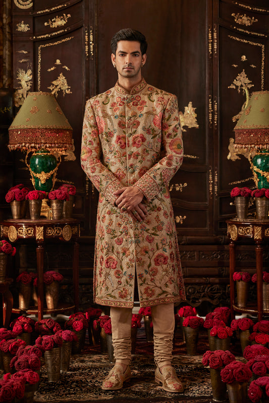 Mughal-Esque Silk Sherwani