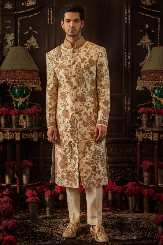 Ivory Silk Sherwani