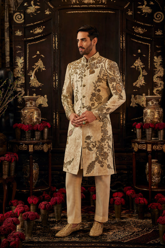 Ivory Tree Of Life Sherwani