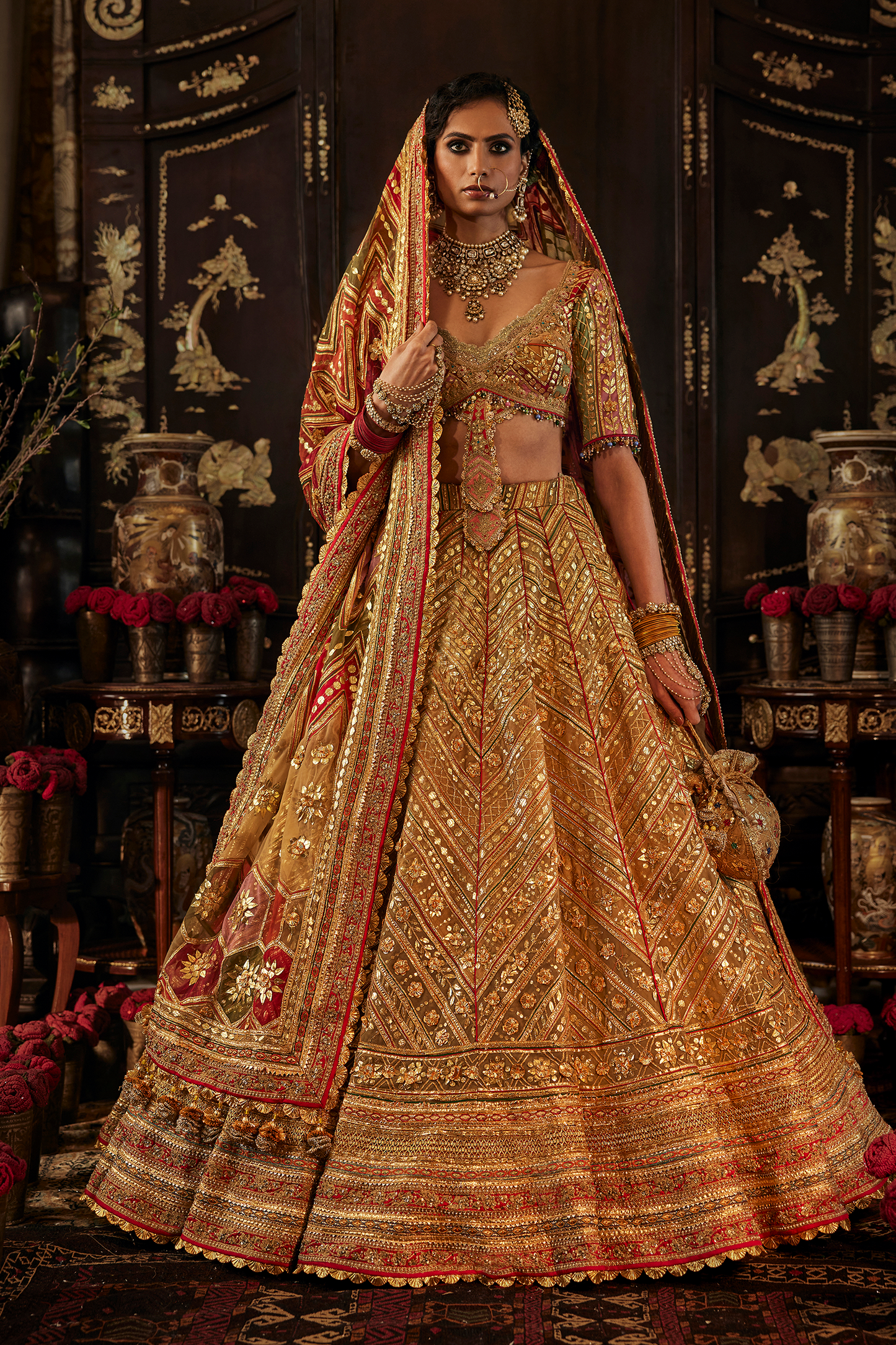 Molten Gold Gota Lehenga