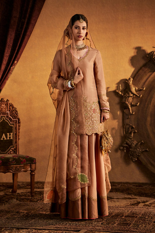 Bronze-Beige Sharara Set