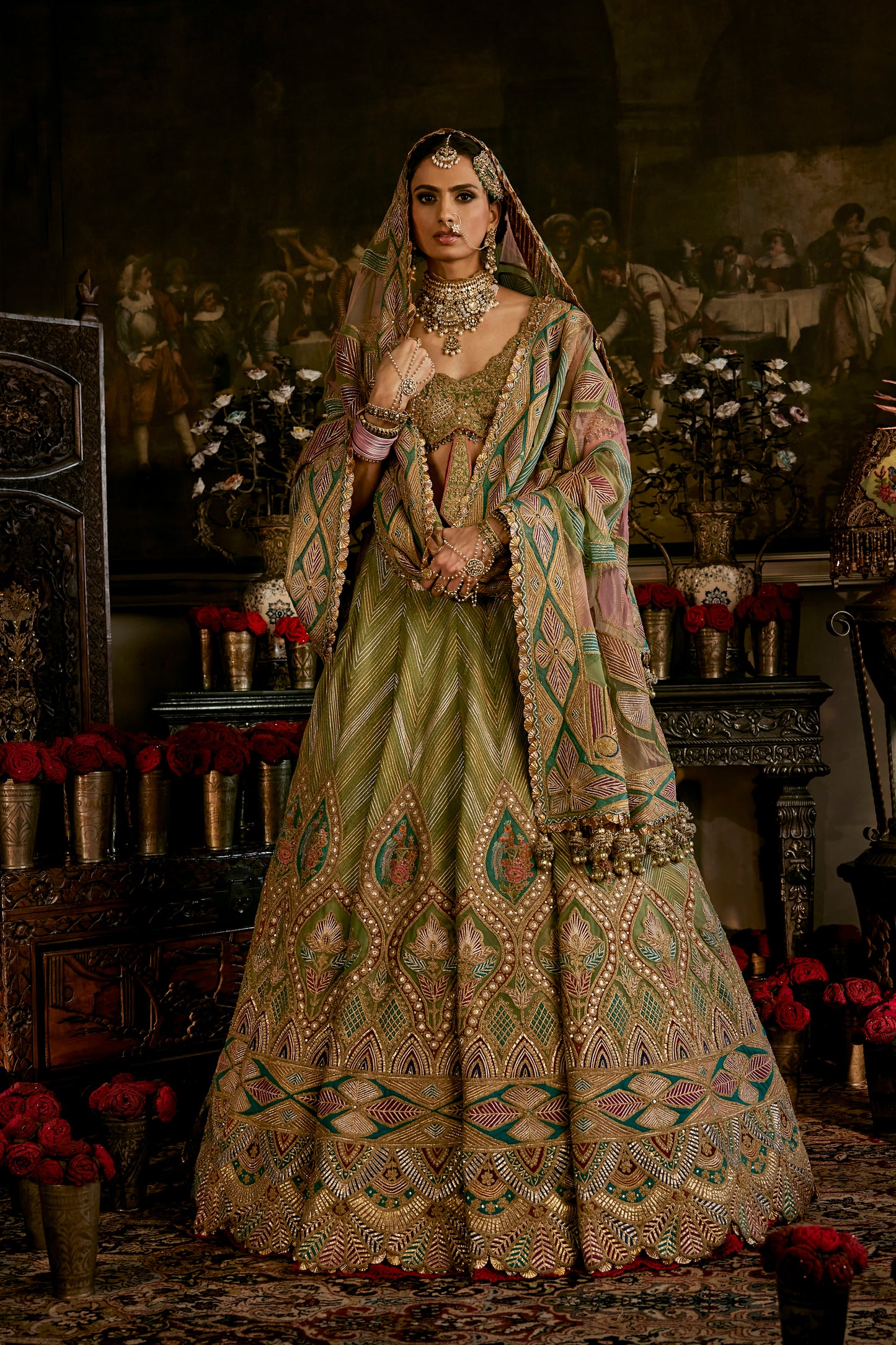 Sea Foam Green Tulle Lehenga