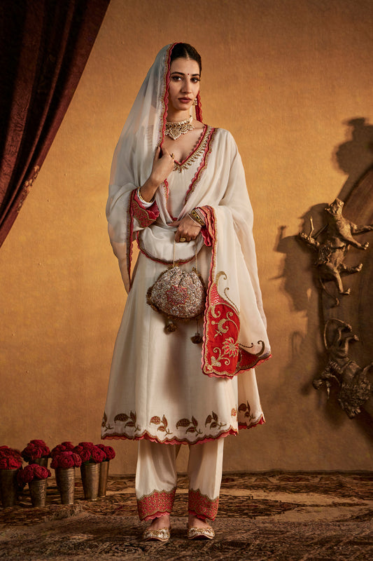 Ivory Floral Kalidar Set