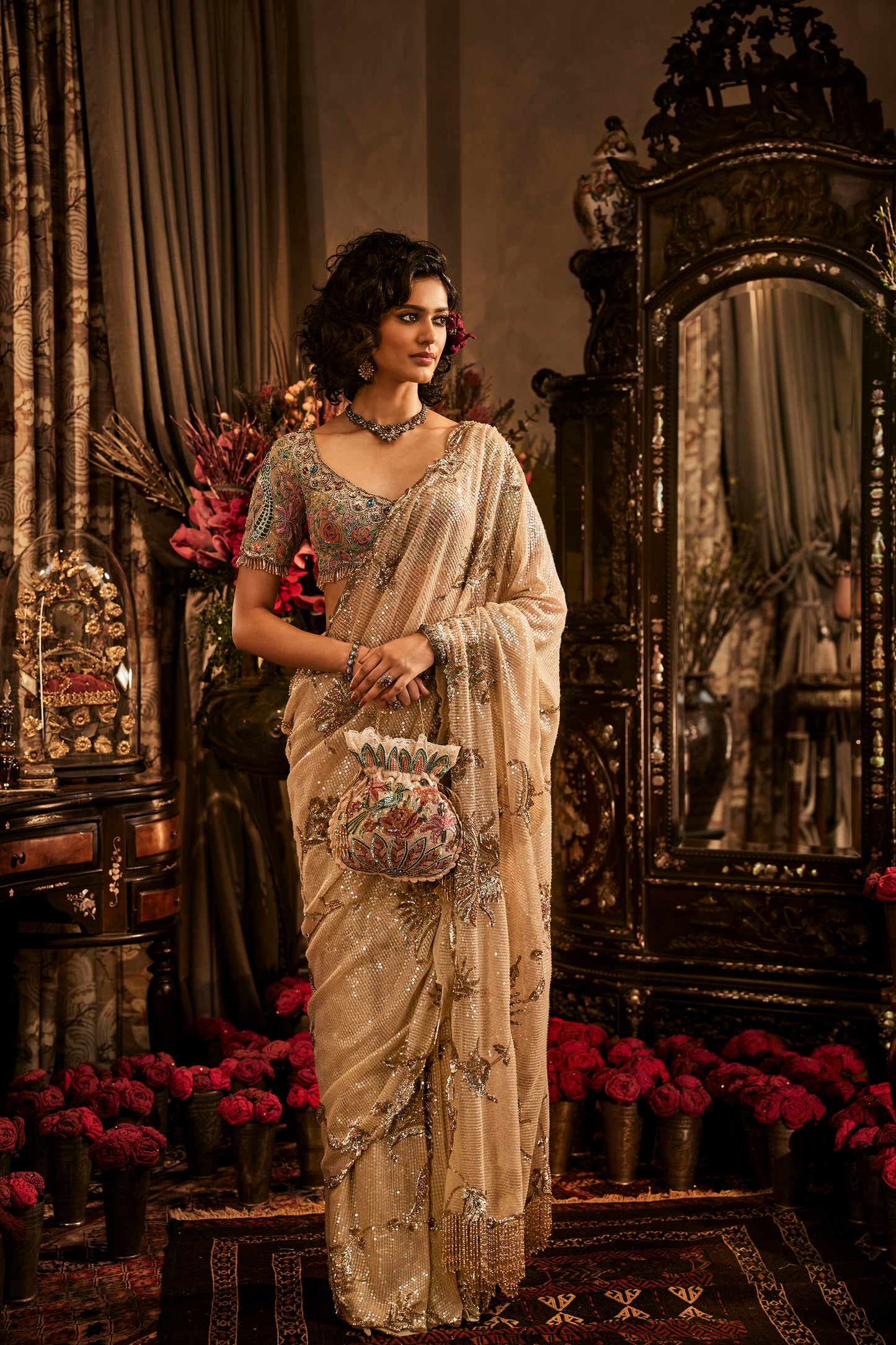 Ercu Hued Tulle Saree