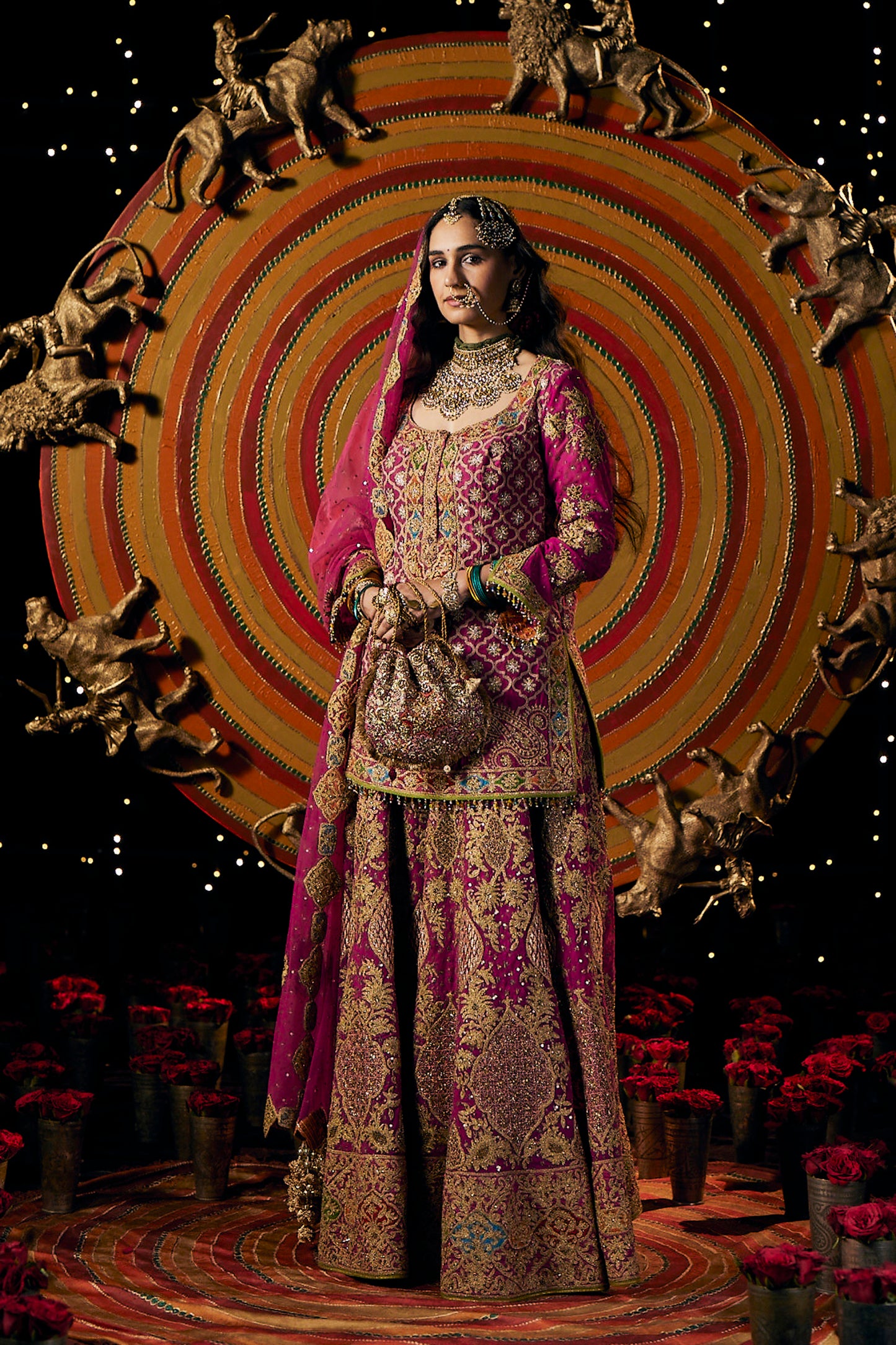 Ashes of Rose Pink Tulle Sharara Set