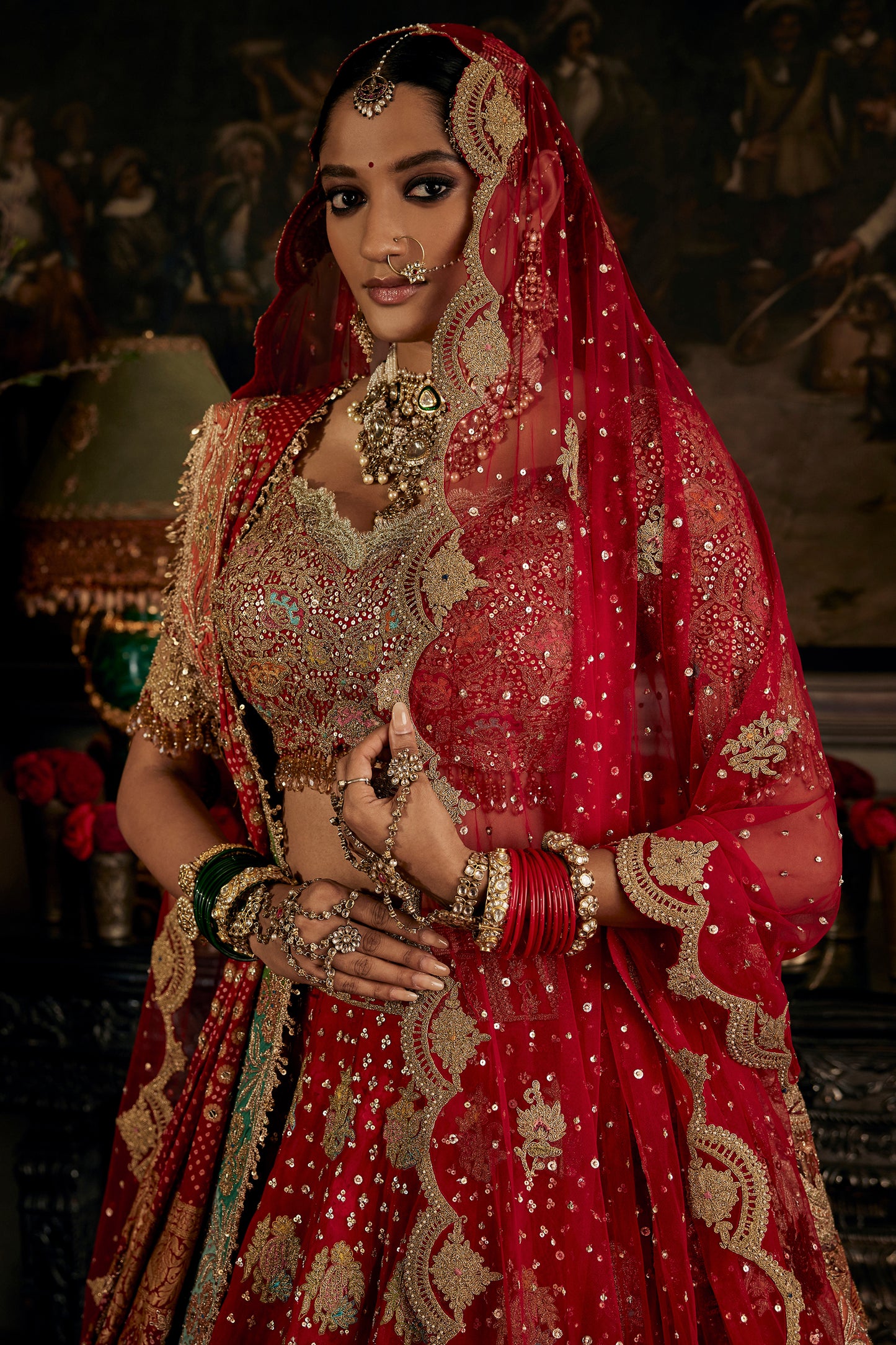 Red Lotus Lehenga