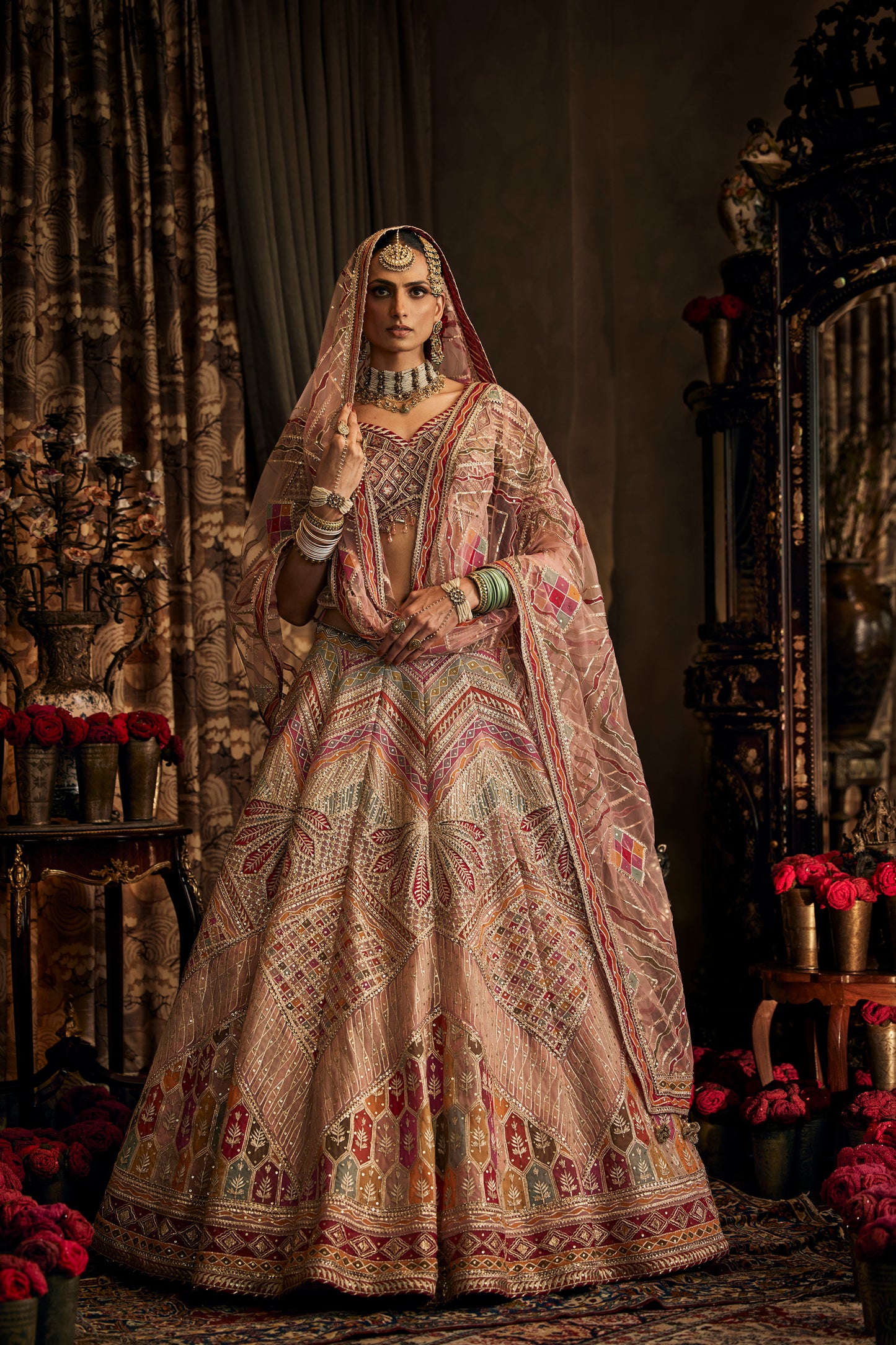 Blush Pink Tulle Lehenga