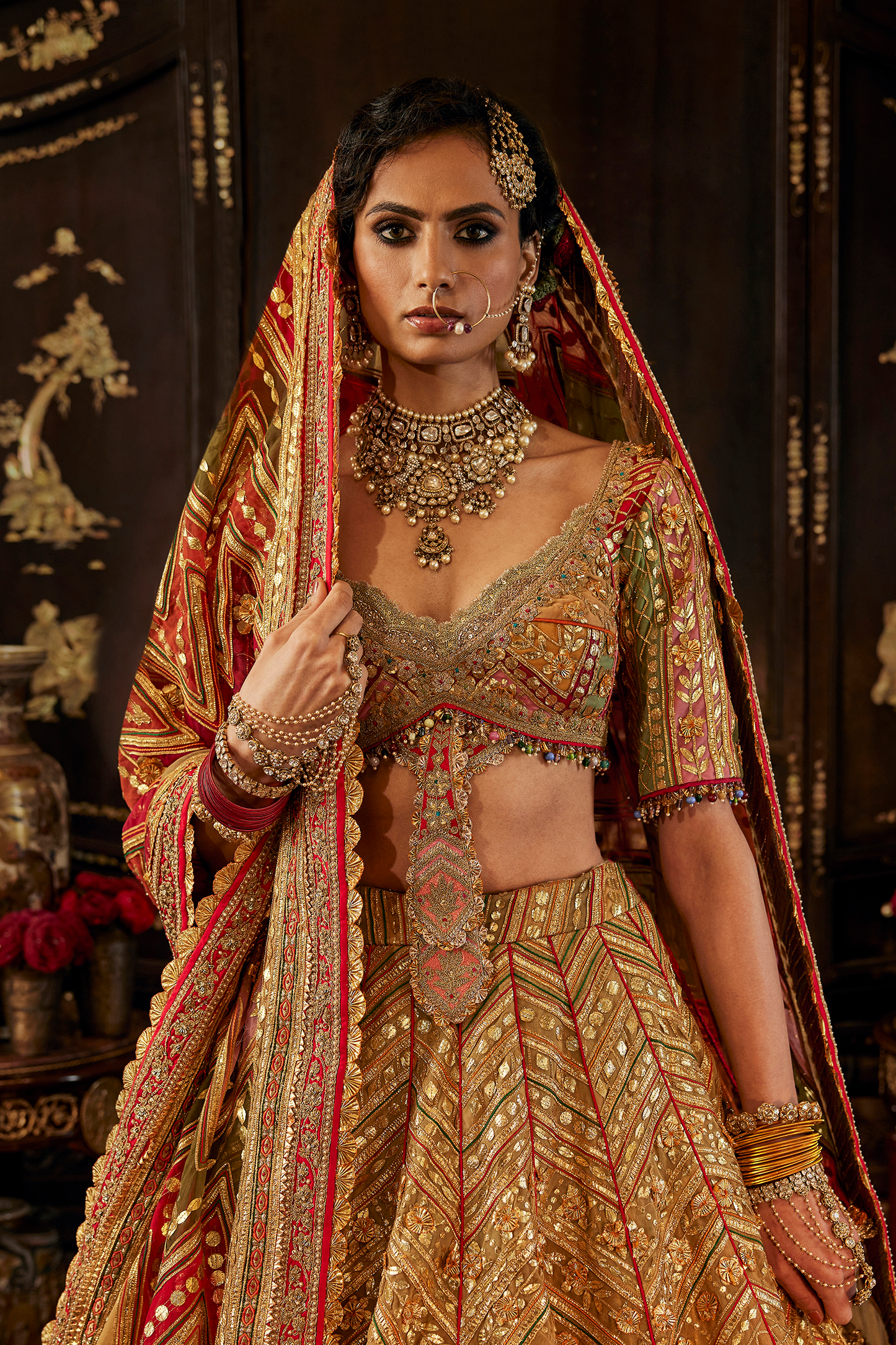 Molten Gold Gota Lehenga