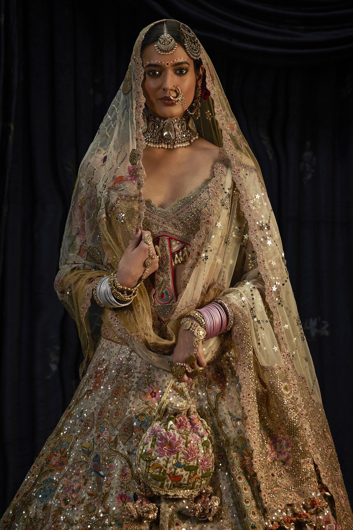 Ivory Efflorescence Lehenga