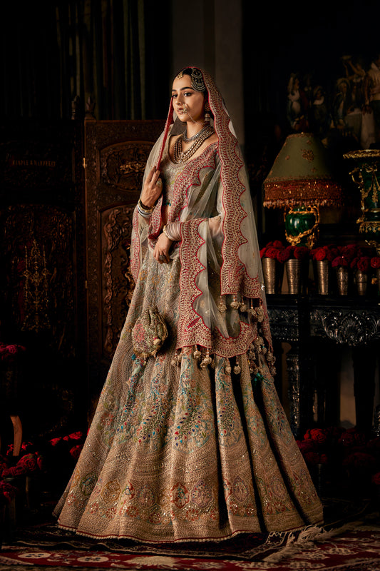 Ice Blue Tulle Lehenga