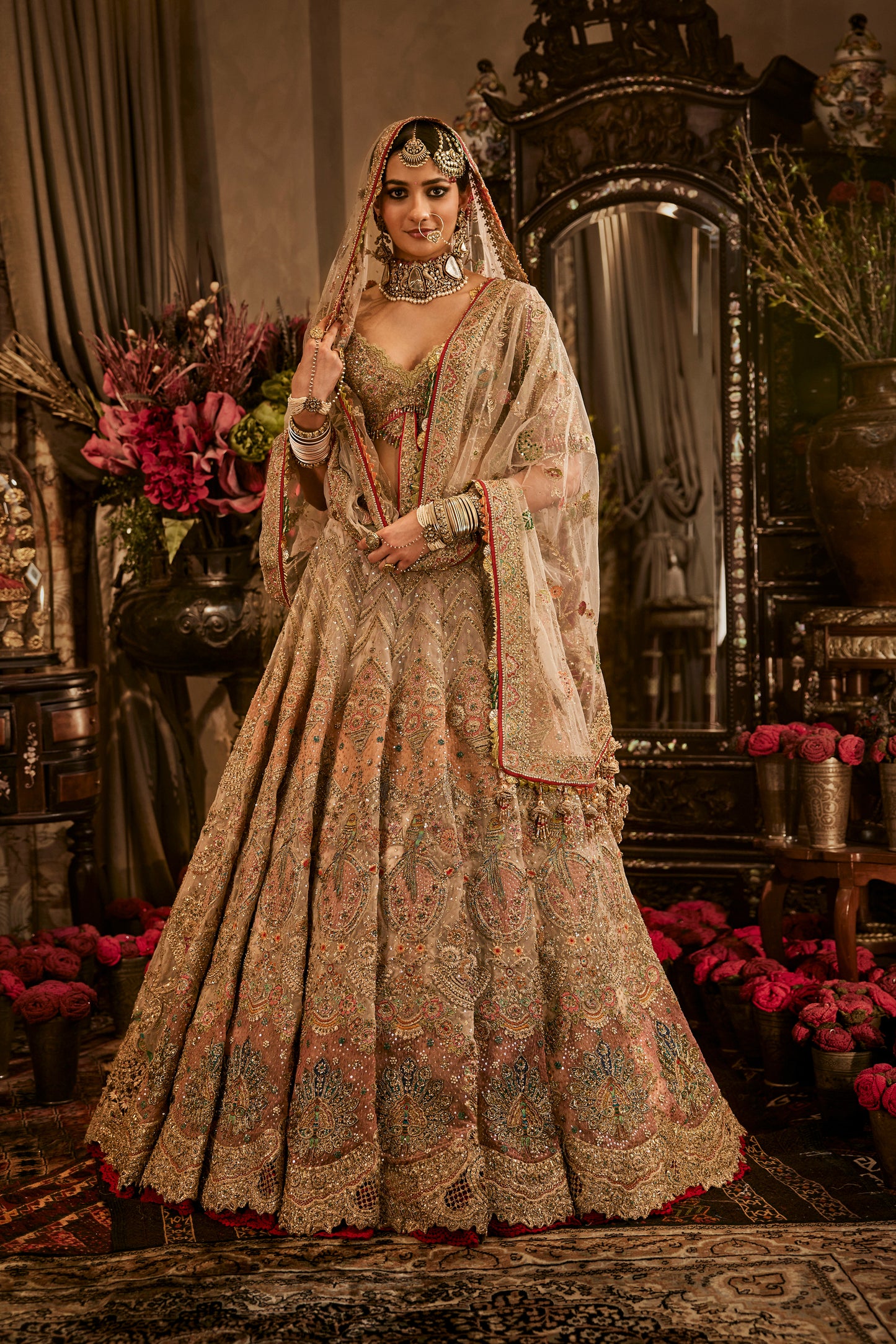 Blush Pink Tulle Lehenga