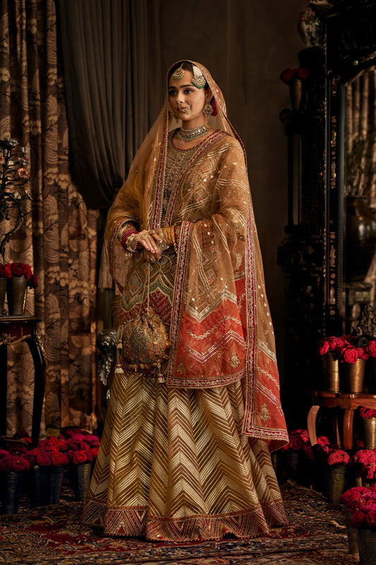 Antique Gold Kurta Sharara