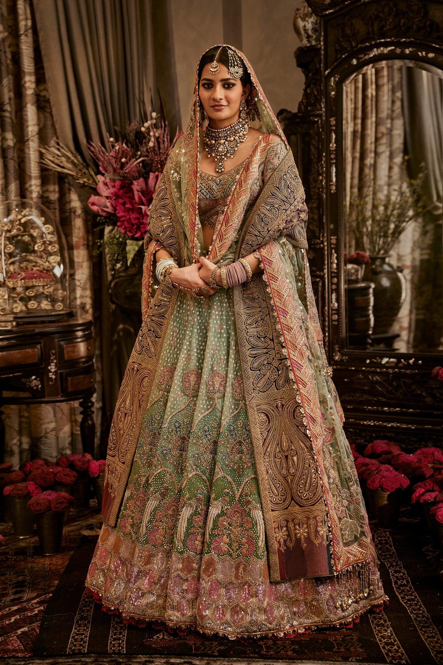 Aqua Green Tulle Lehenga