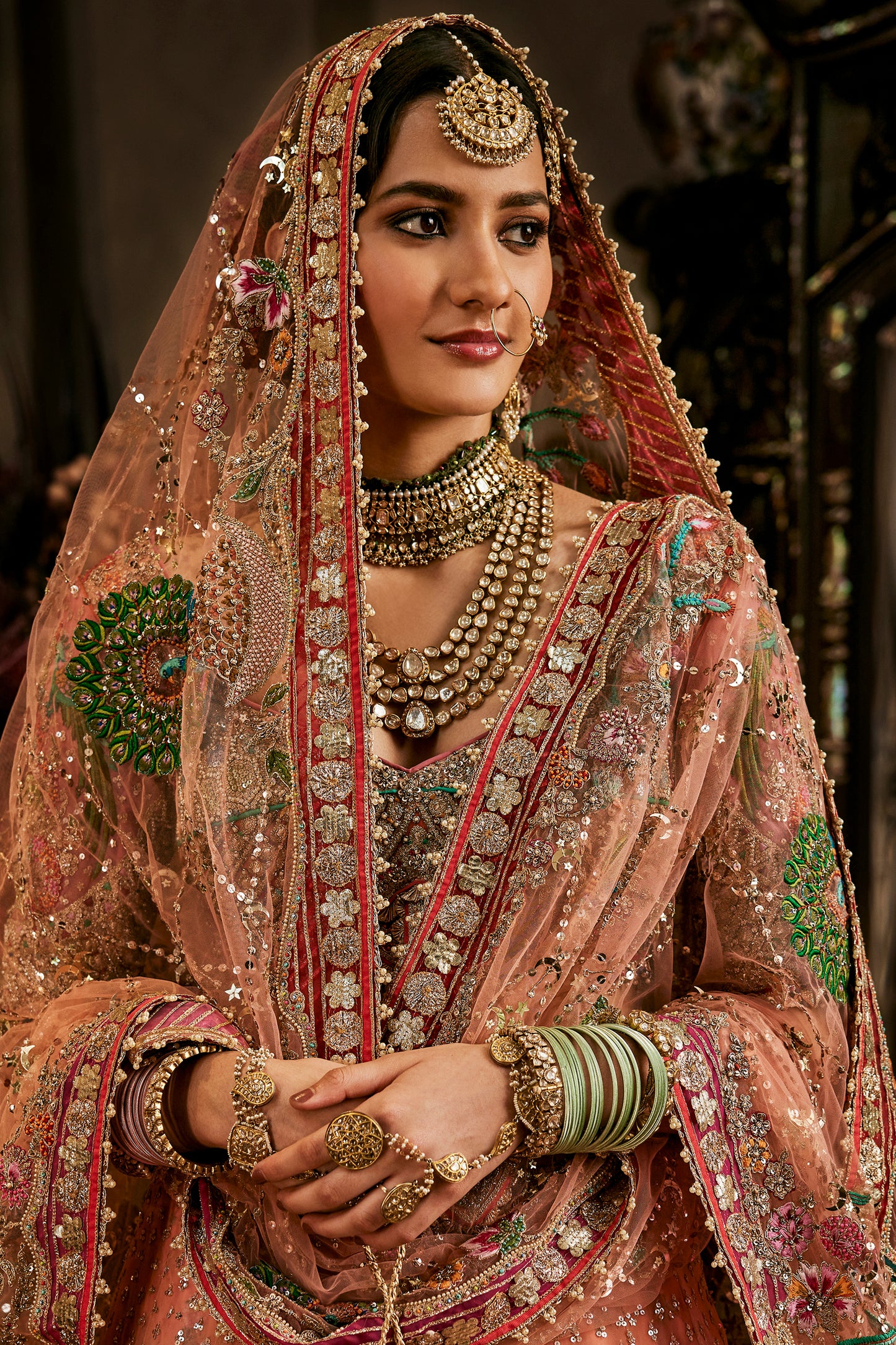 Peach Songbird Lehenga