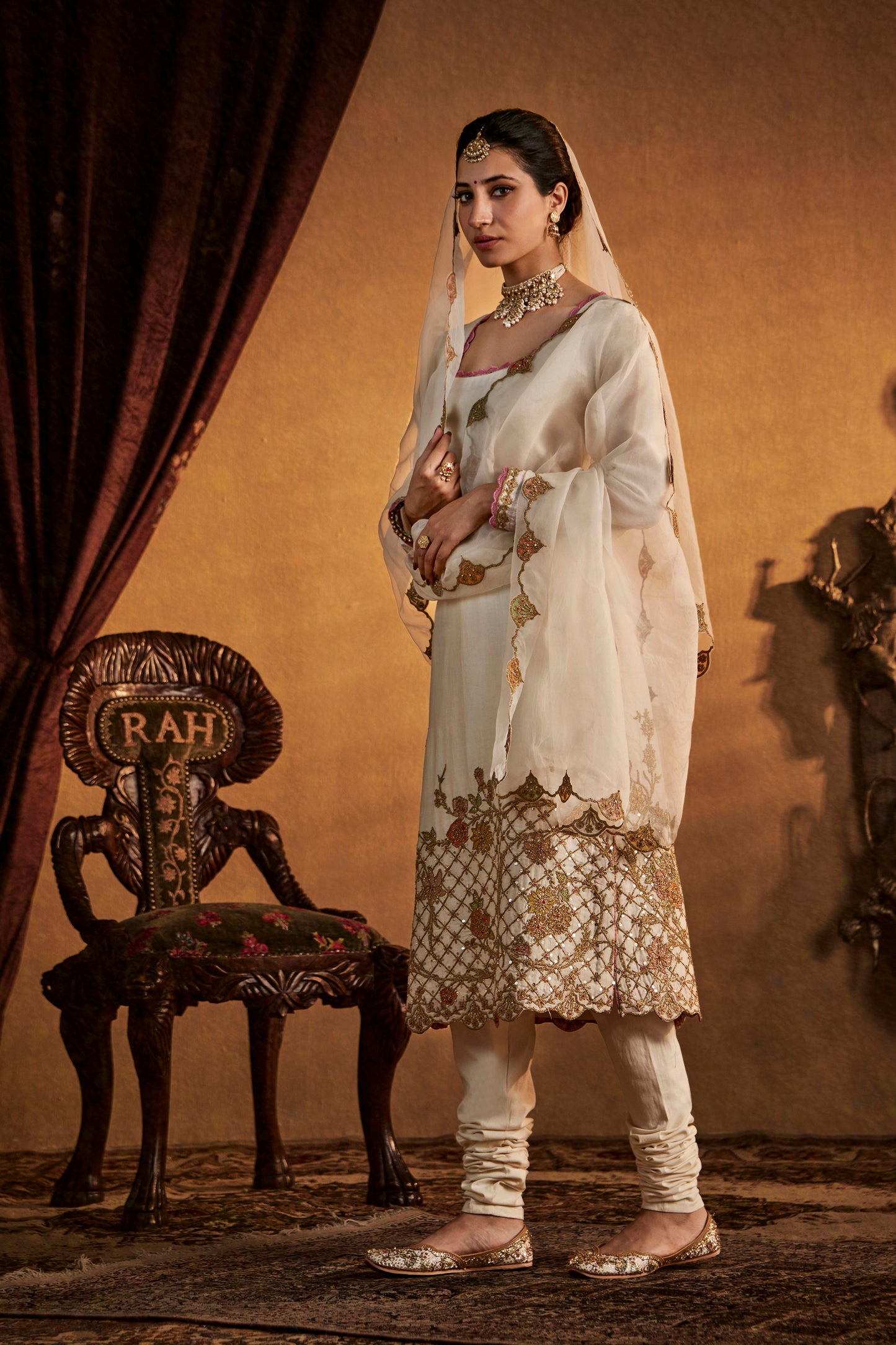 Ivory Floral Kurta Set