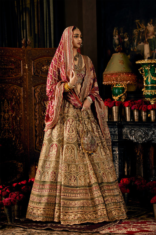 Olive Green Lehenga