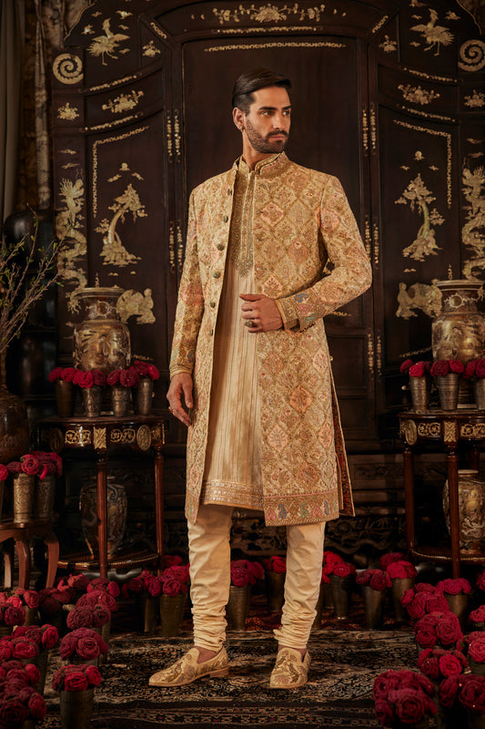 Ivory Mughalesque Sherwani