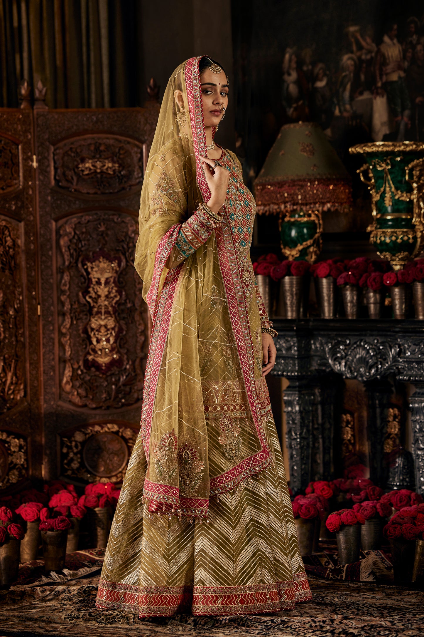 Mehendi Green Tulle Sharara