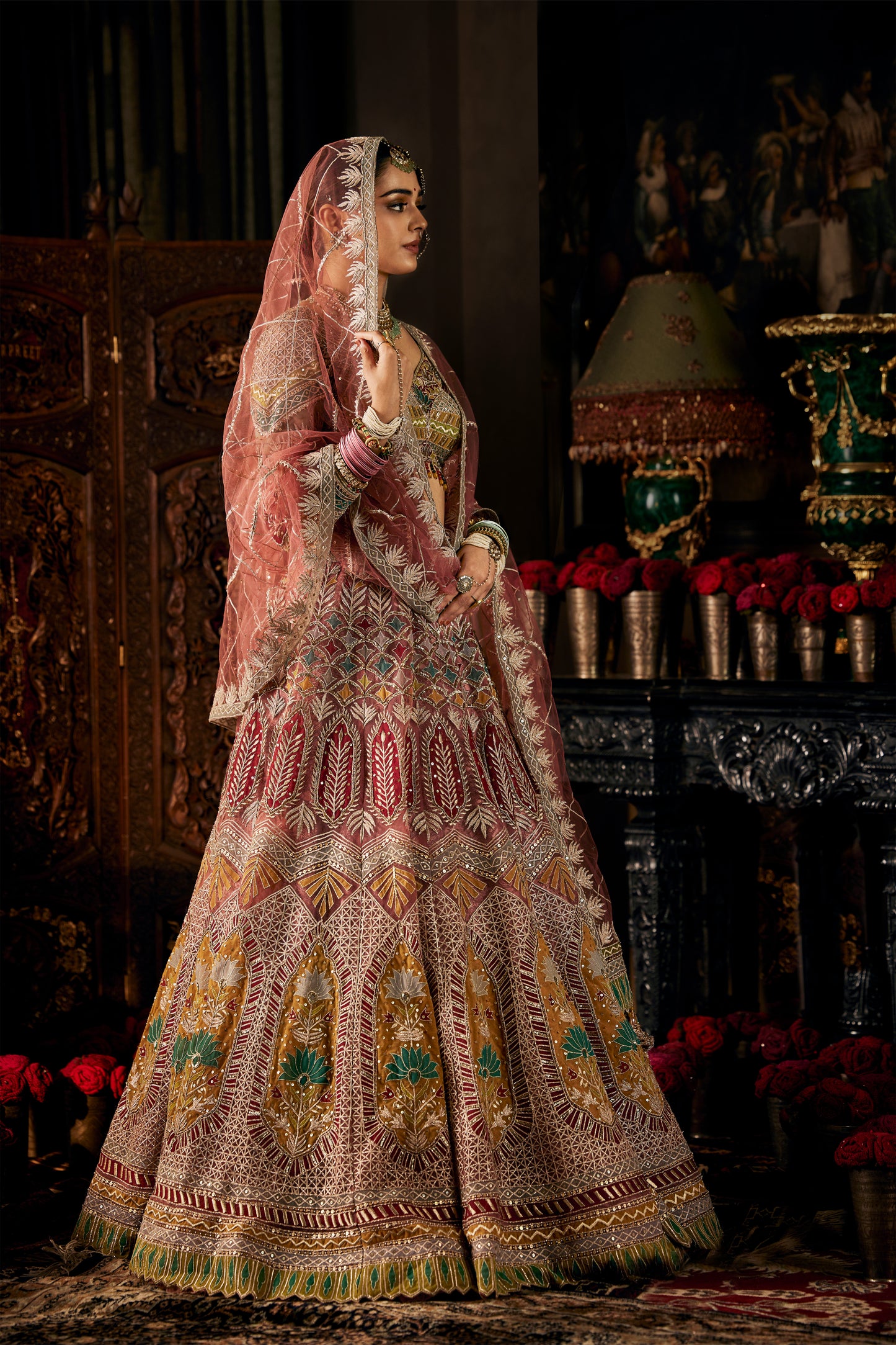 Rose Pink Tulle Lehenga