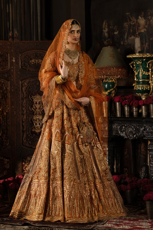 Rust Tulle Lehenga