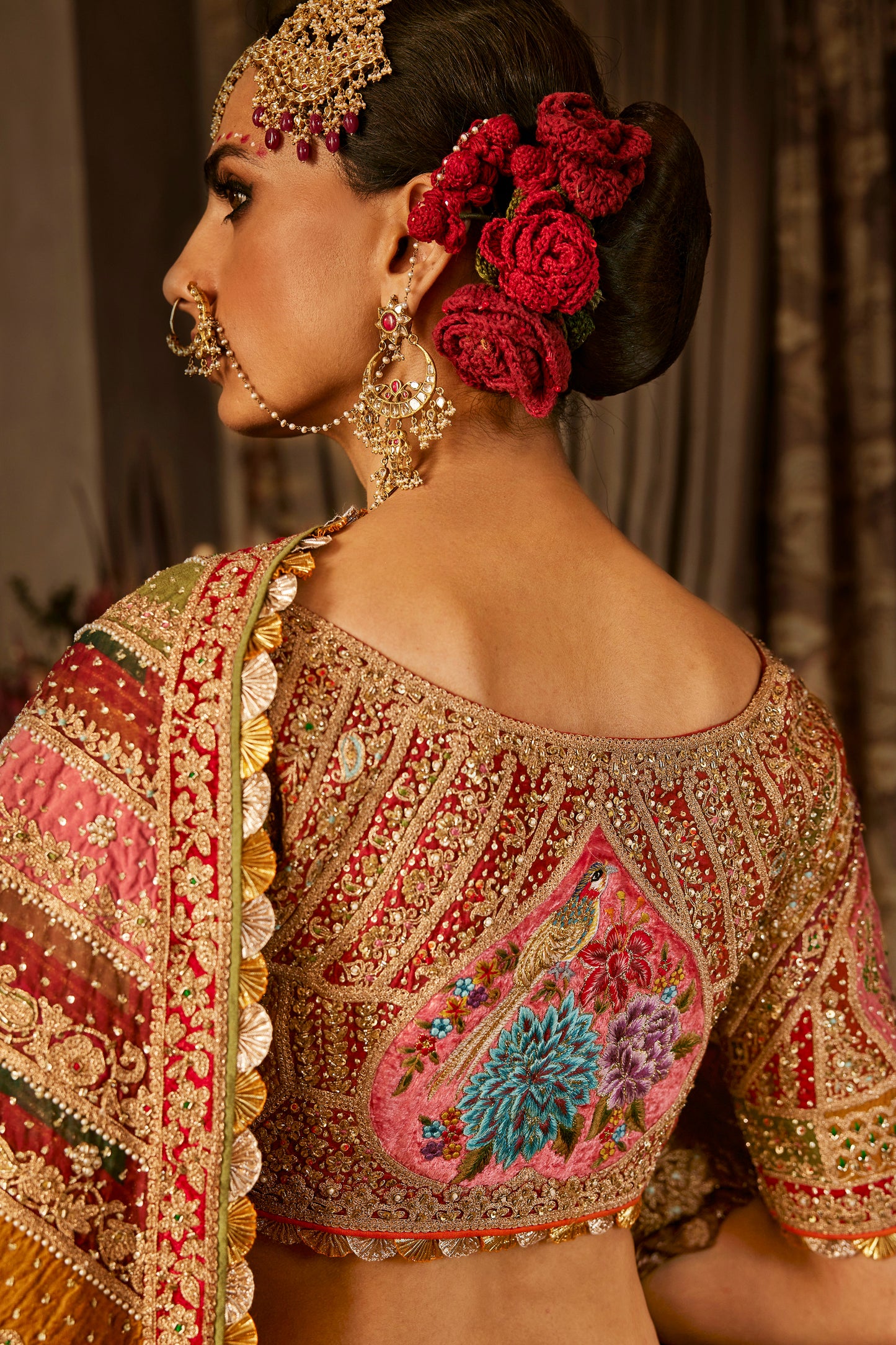 Deep Ruby Rose Lehenga