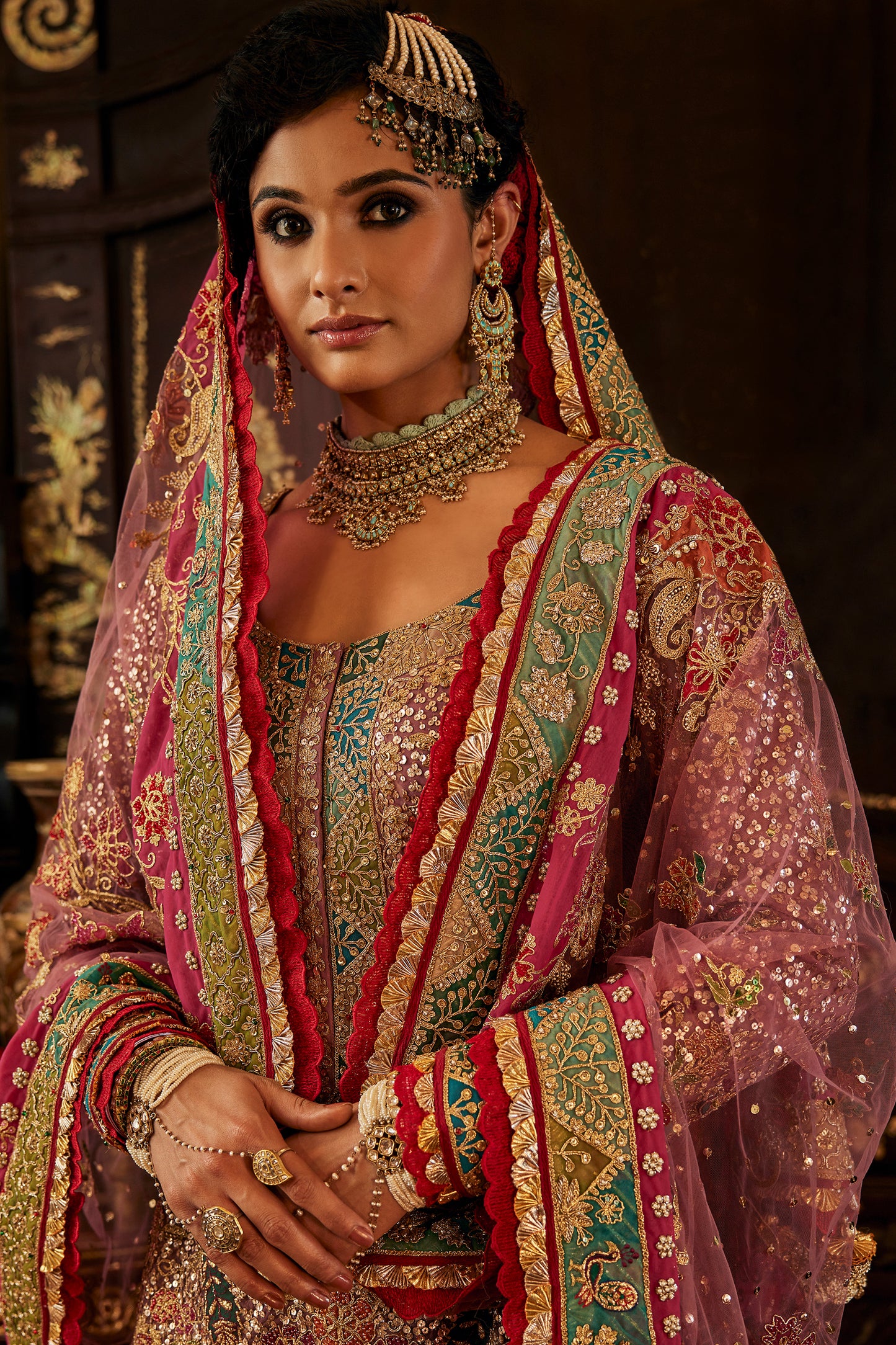 Lilac-Mauve Bejeweled Sharara