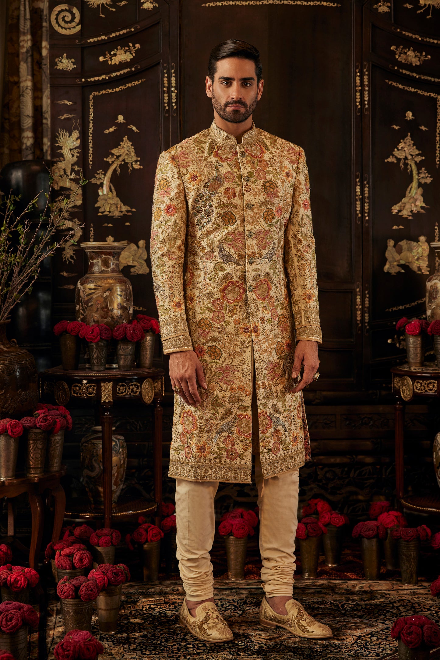 Ivory Archival Chintz Sherwani