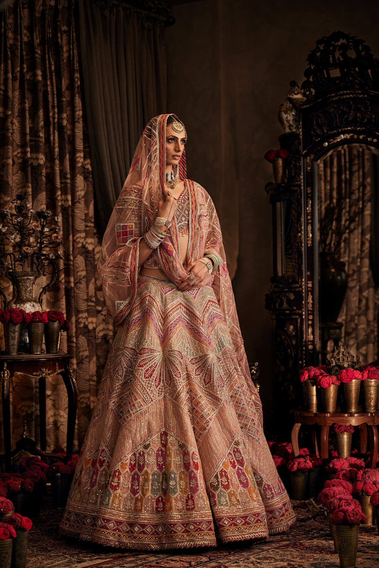 Blush Pink Tulle Lehenga