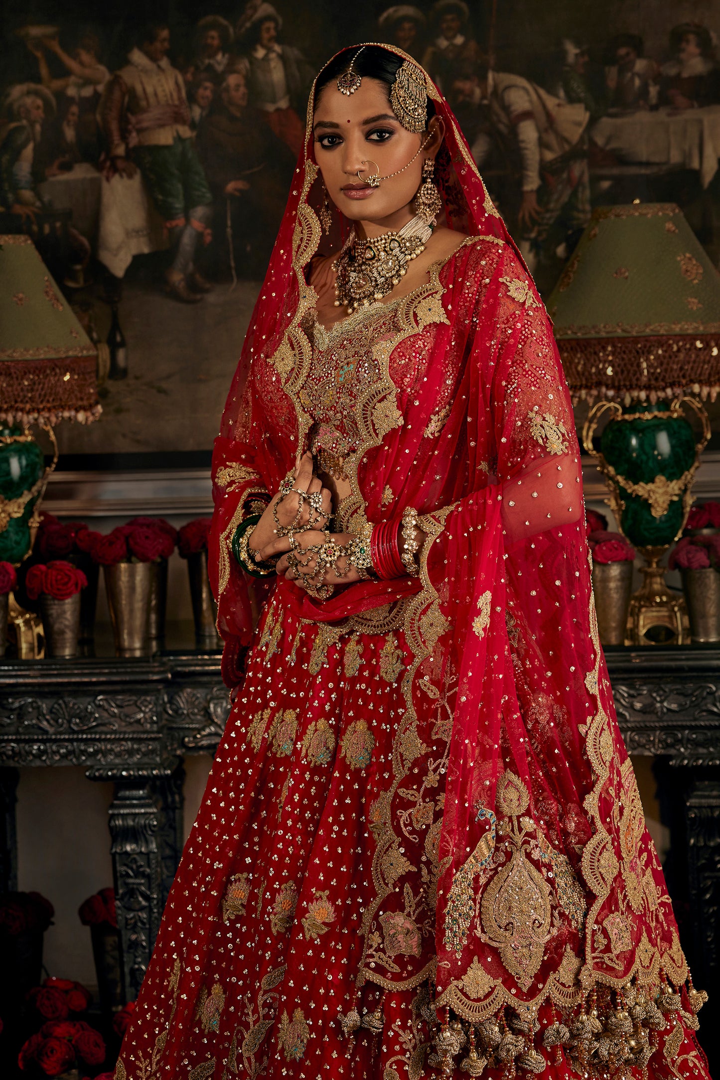 Red Lotus Lehenga