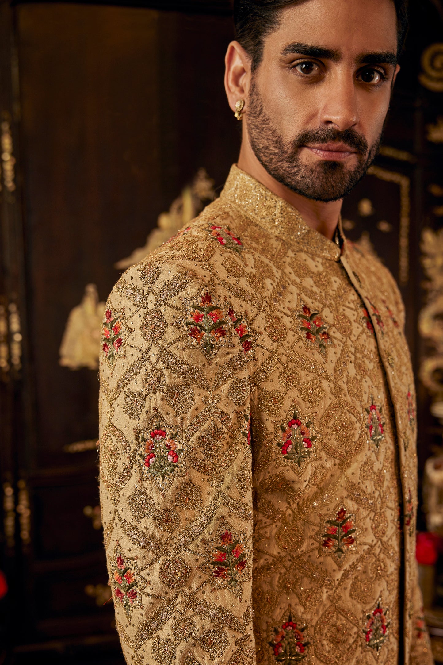 Antique Gold Royal Sherwani