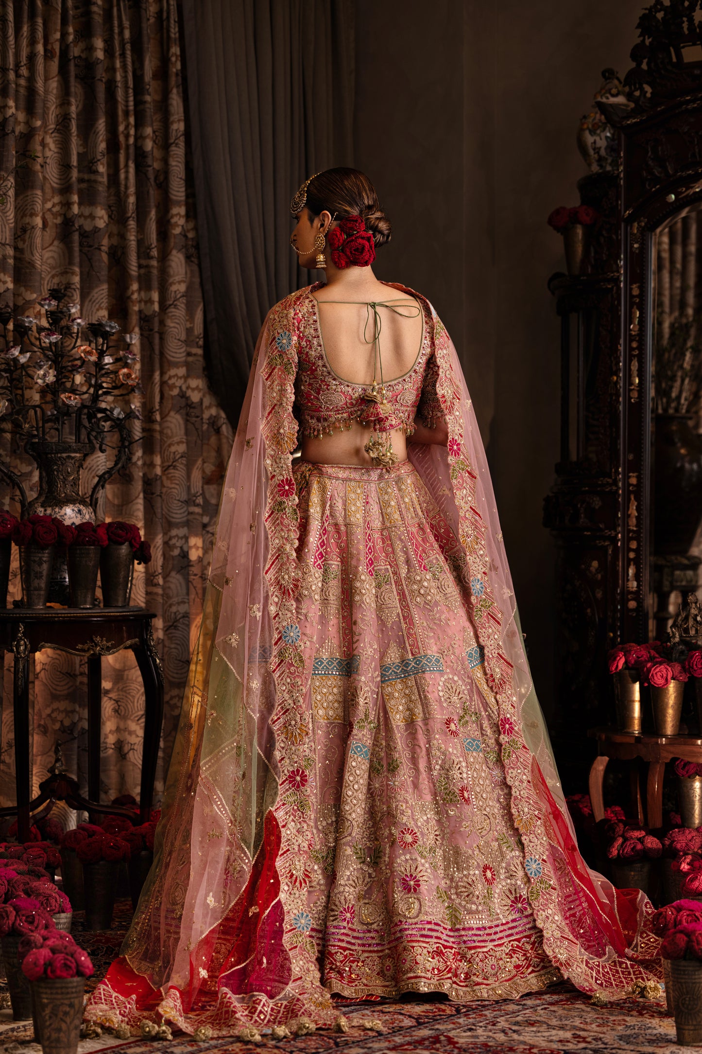 Rose Pink Tulle Lehenga