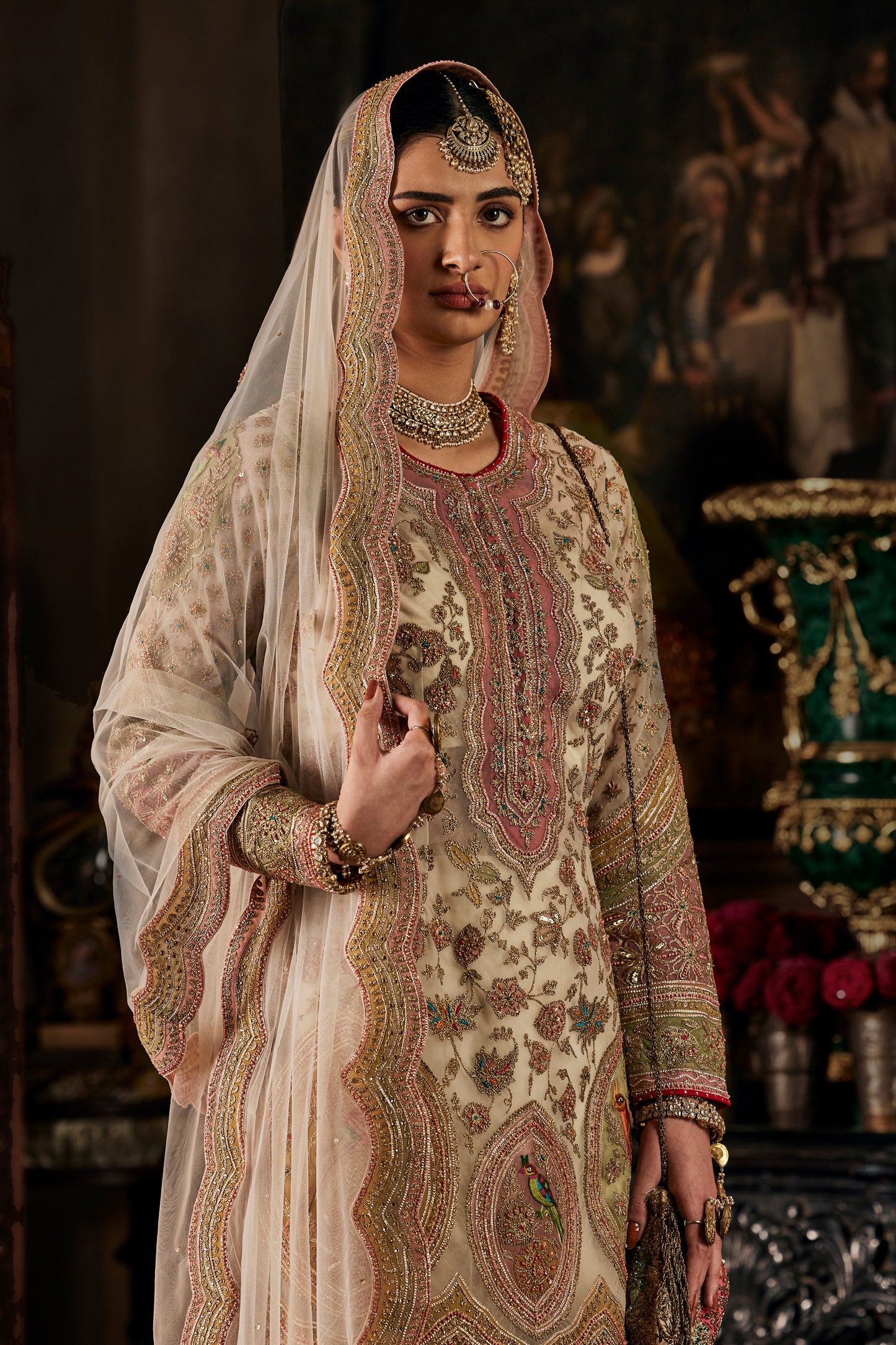 Ivory Tulle Kurta and Sharara