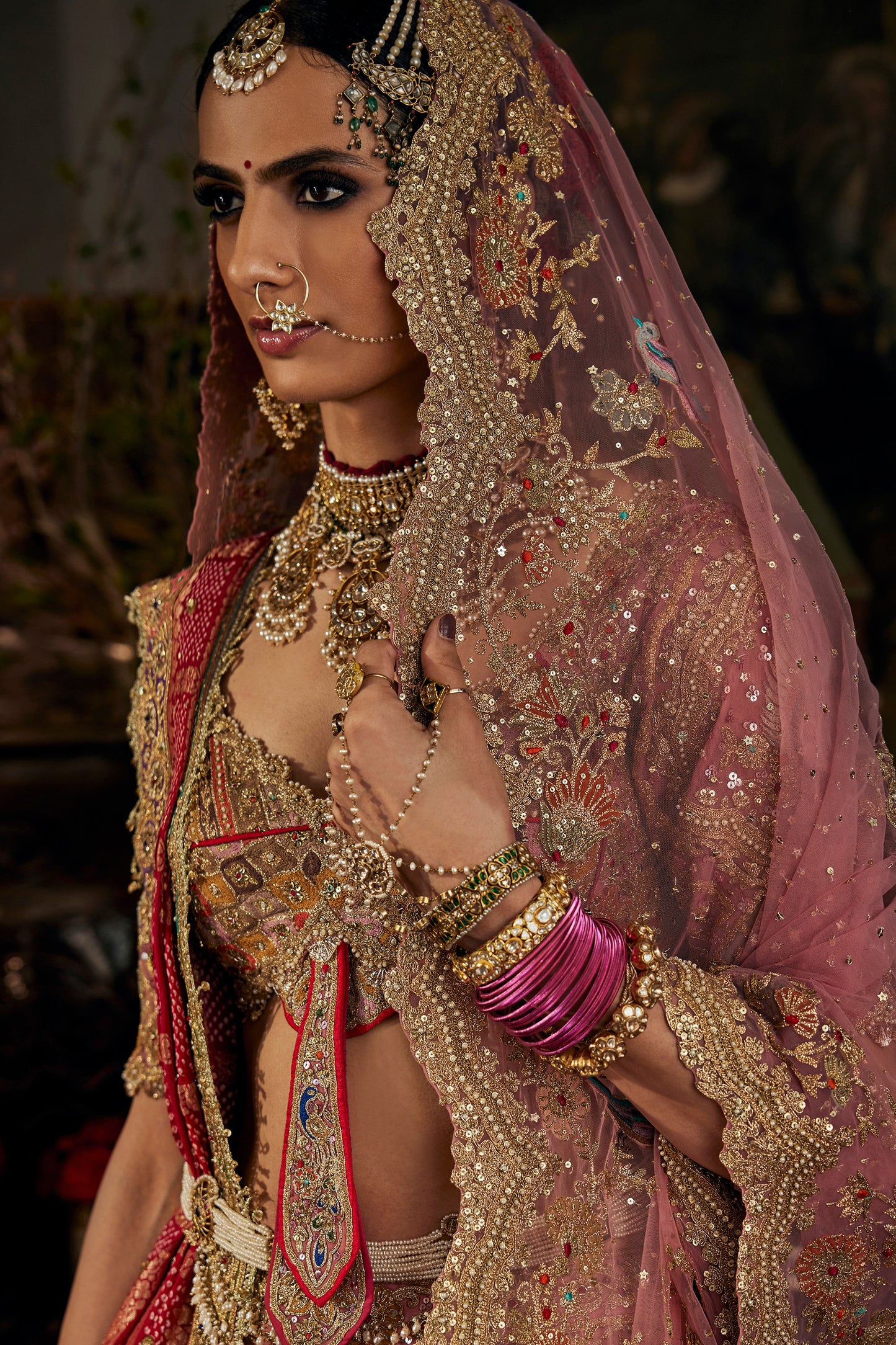 Francaise Pink Lehenga