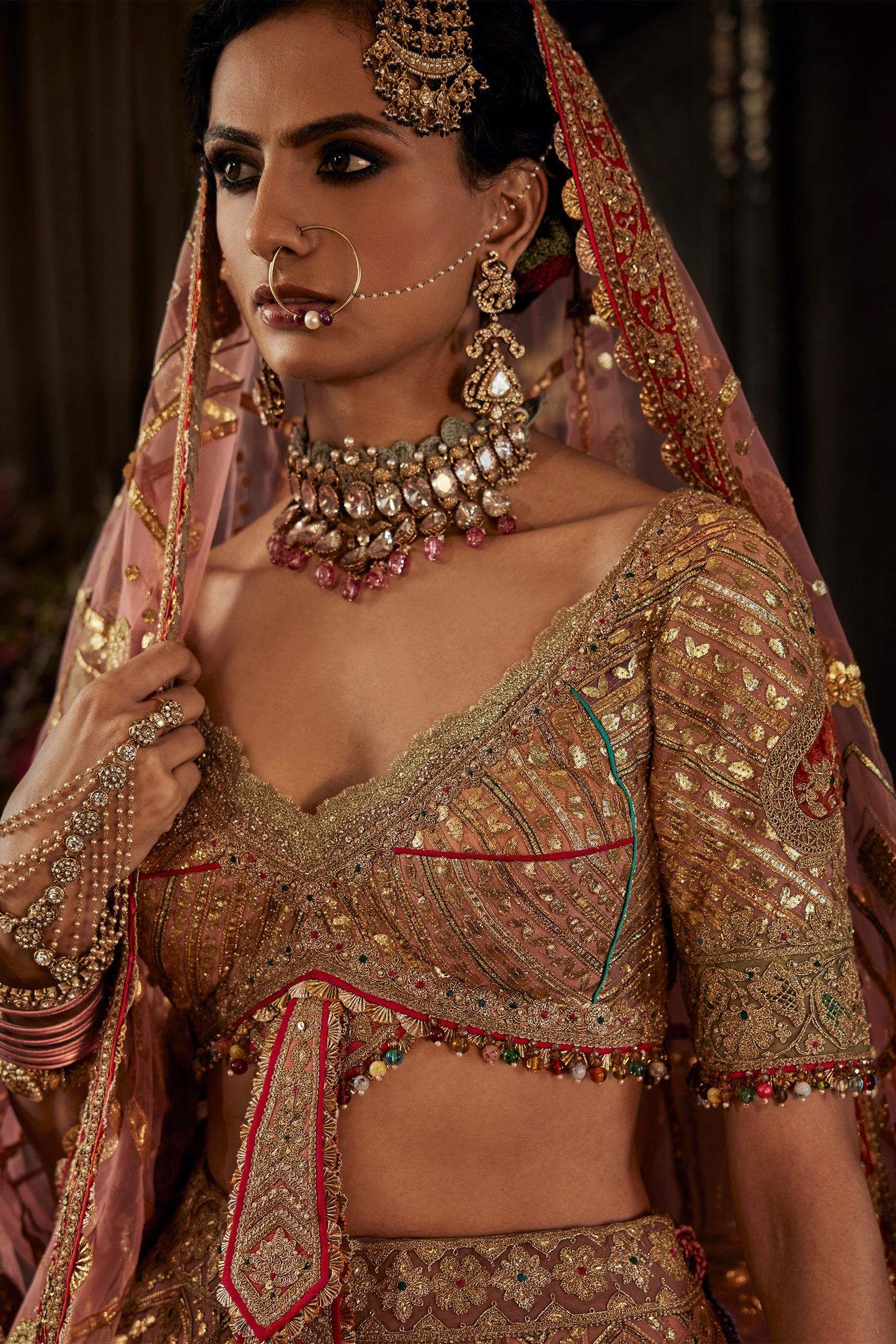 Blush Gold Maharani Lehenga