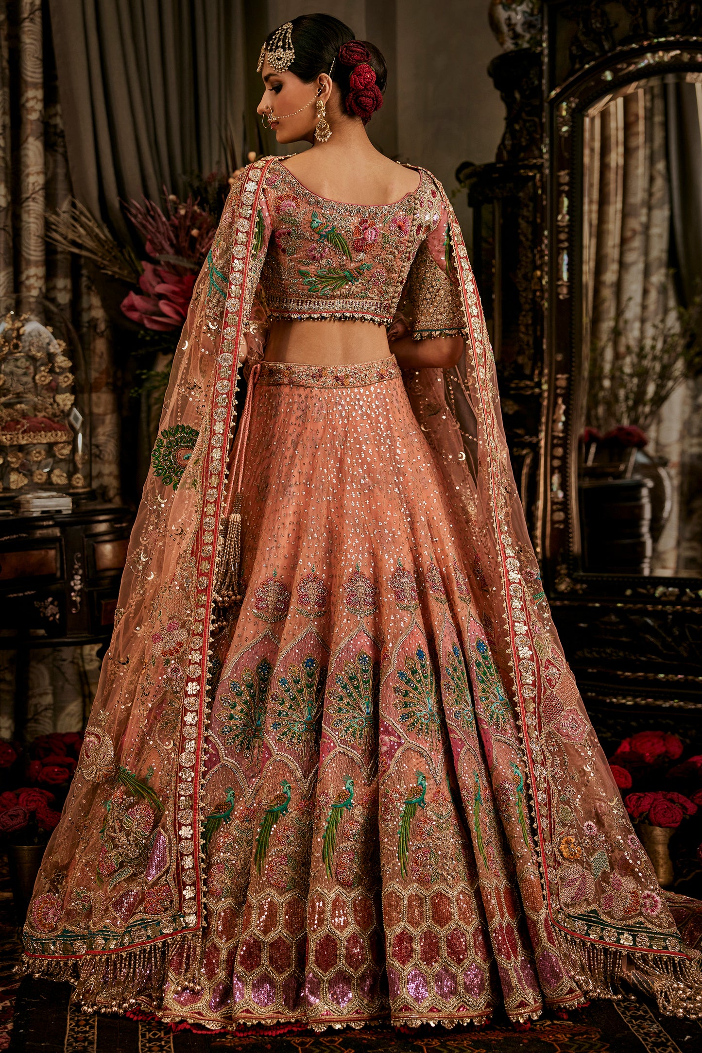 Peach Songbird Lehenga